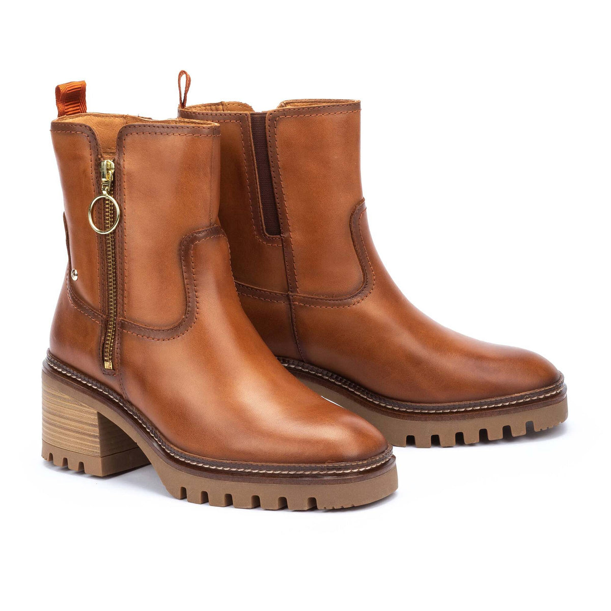 Pikolinos Valladolid Ankle Boots with Mi-Heel and Studded Treads Women's