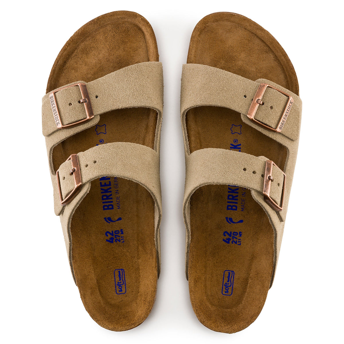 Birkenstock Arizona Suede Leather Taupe SOFT Footbed NARROW