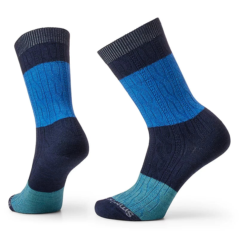 Smartwool Everyday Color Block Cable Zero Cushion Crew Socks