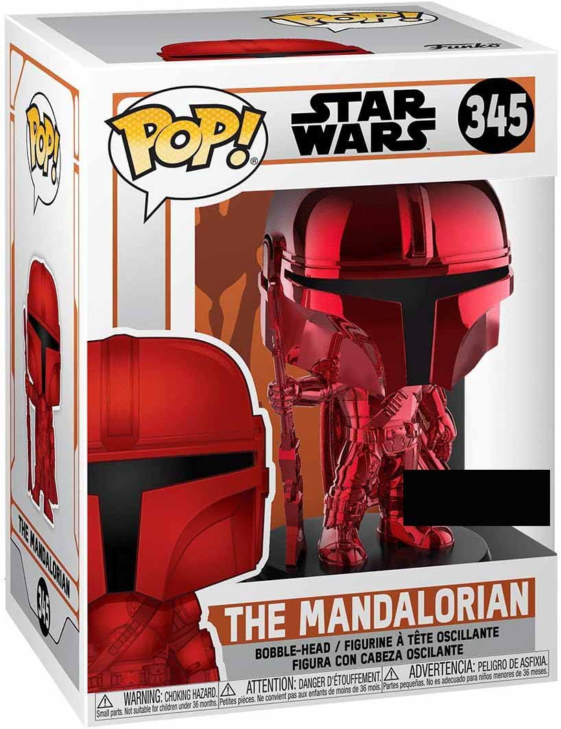 Pop Star Wars The Mandalorian 3.75 Inch Action Figure Exclusive - The Mandalorian Red Metallic #345