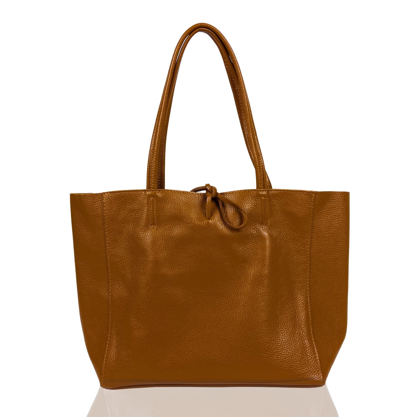 A Handcrafted Dark Tan Real Italian Leather Tote Bag