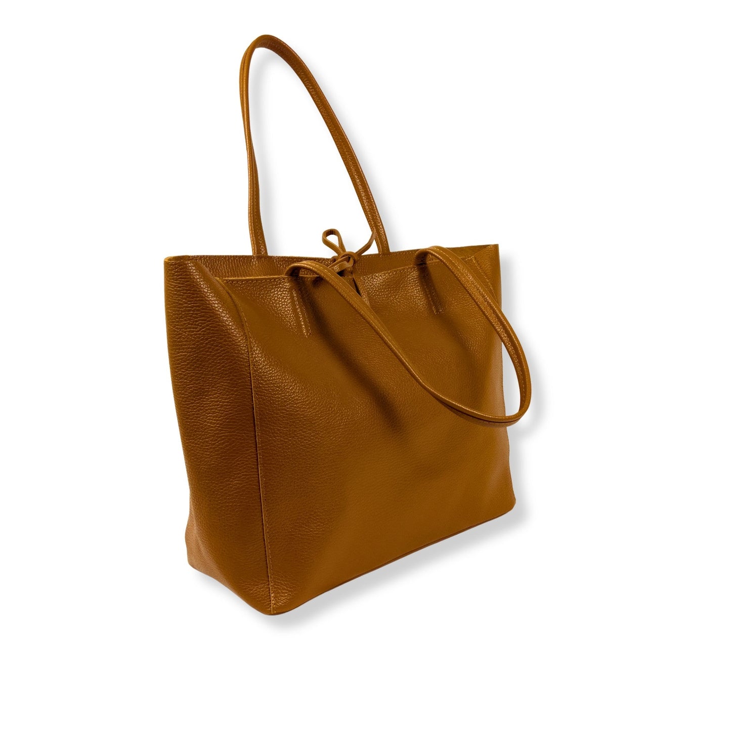 A Handcrafted Dark Tan Real Italian Leather Tote Bag