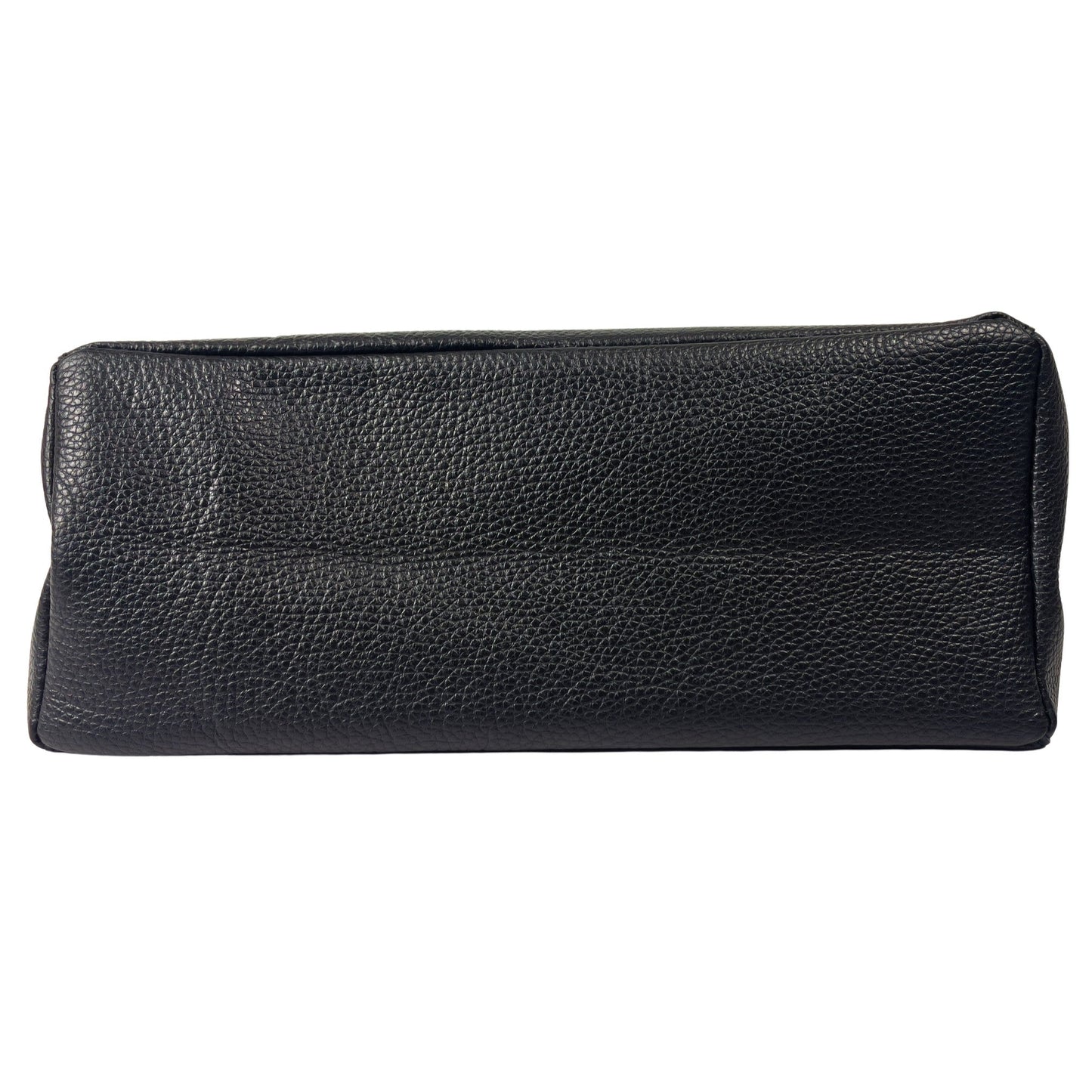 A Handcrafted Black Real Italian Leather Tote Bag