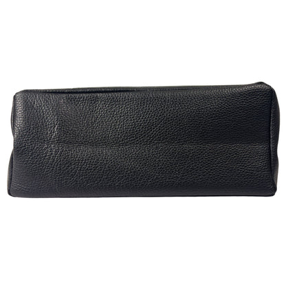 A Handcrafted Black Real Italian Leather Tote Bag
