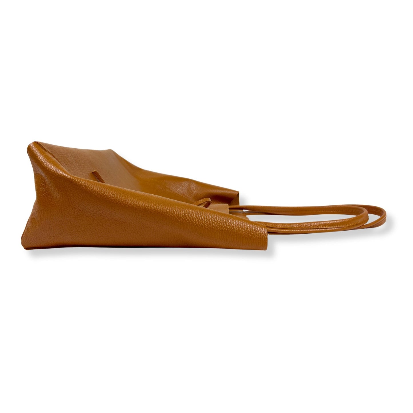 A Handcrafted Dark Tan Real Italian Leather Tote Bag