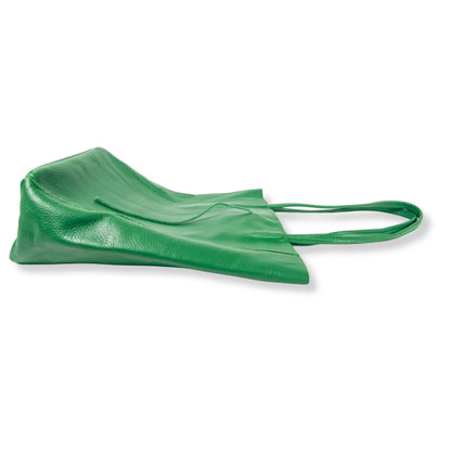 A Handcrafted Green Real Italian Leather Tote Bag