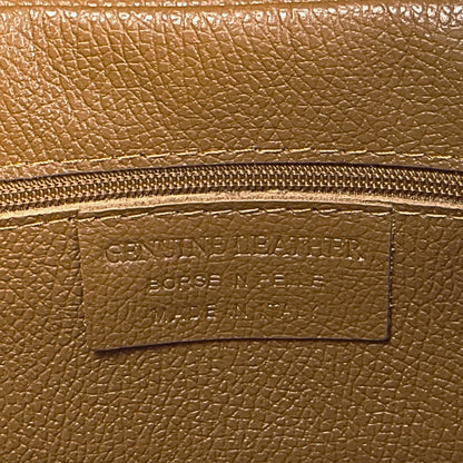 A Handcrafted Dark Tan Real Italian Leather Tote Bag