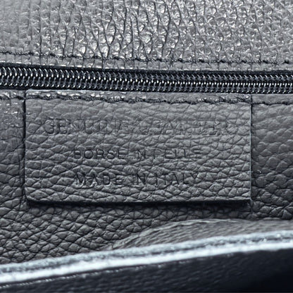 A Handcrafted Black Real Italian Leather Tote Bag