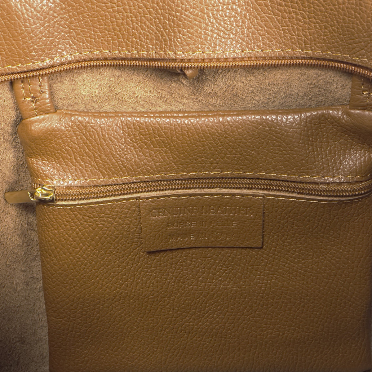 A Handcrafted Dark Tan Real Italian Leather Tote Bag