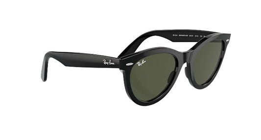 Ray Ban Wayfarer Way Polished Black Frame with Green Lenses