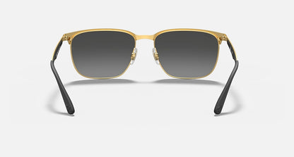 Ray Ban RB3569 Polished Black on Gold Grey Mirror Silver Gradient