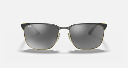 Ray Ban RB3569 Polished Black on Gold Grey Mirror Silver Gradient