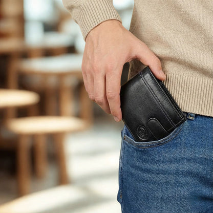 Men's RFID Real Nappa Leather Bifold Wallet