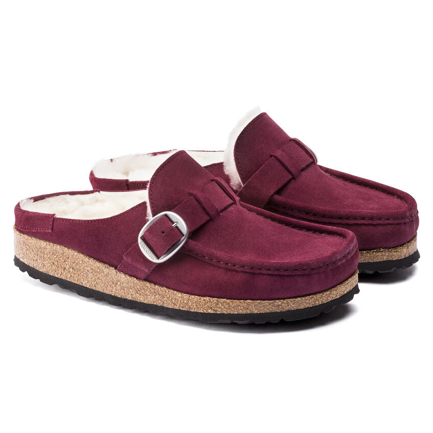 Birkenstock Buckley Shearling Suede Leather Clogs Women's