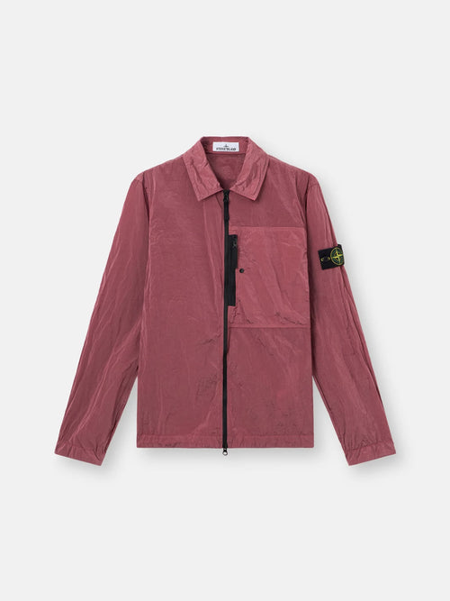 Stone Island Nylon Metal Chest Pocket Overshirt in Geranium