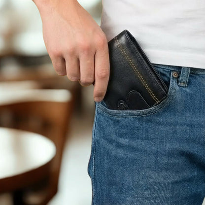 Men's RFID Real Nappa Leather Bifold Wallet