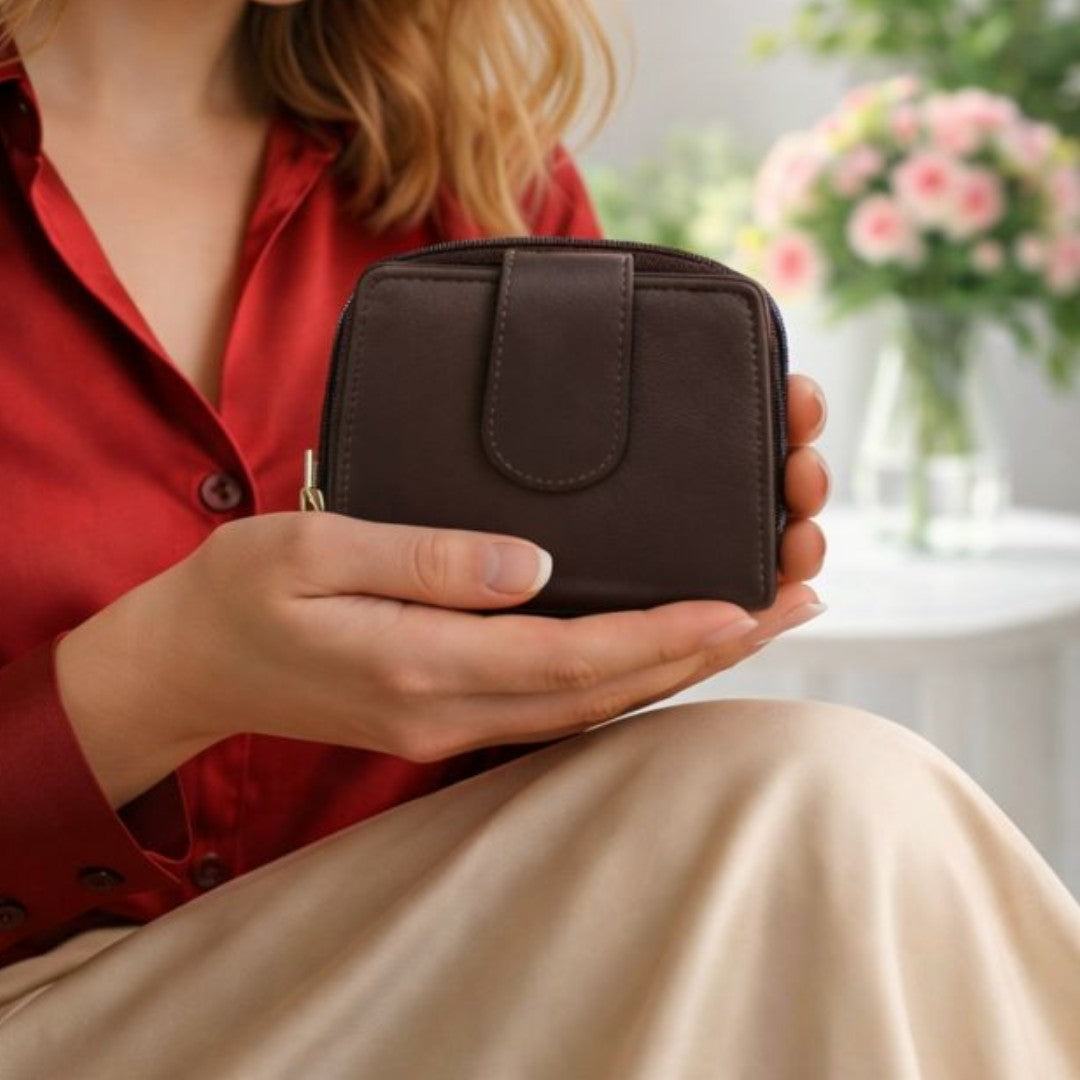 Soft real Nappa Leather RFID Ladies Purse