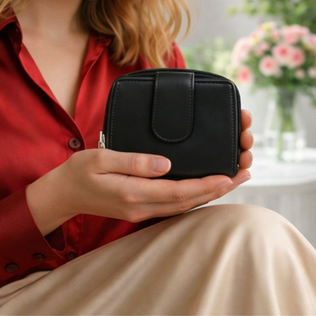 Soft real Nappa Leather RFID Ladies Purse