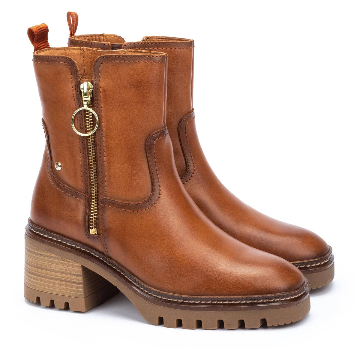 Pikolinos Valladolid Ankle Boots with Mi-Heel and Studded Treads Women's