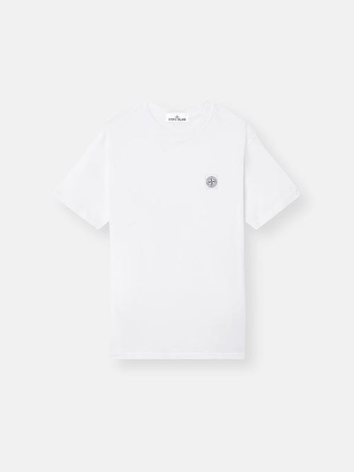 Stone Island 'Fissato' Effect Compass Patch T-Shirt in White