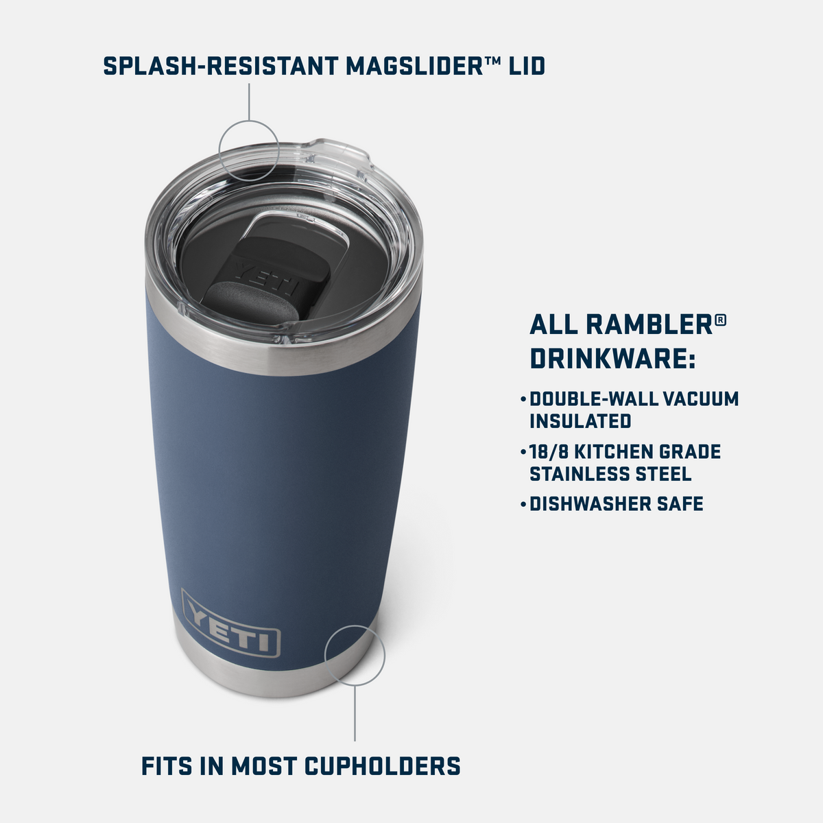 Yeti 20 oz Tumbler with Magslider Lid