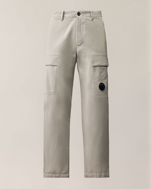 C.P. Company Stretch Sateen Lens Cargo Pants in Flint Grey