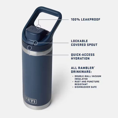 Yeti 18 oz Water Bottle with Color-Matched Flip Chug Cap