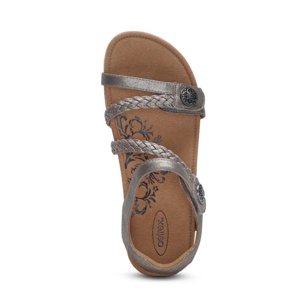 Aetrex Jillian Braided Quarter Strap Sandal Women's