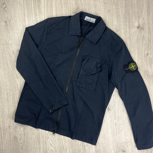 Stone Island Zip Overshirt - Navy