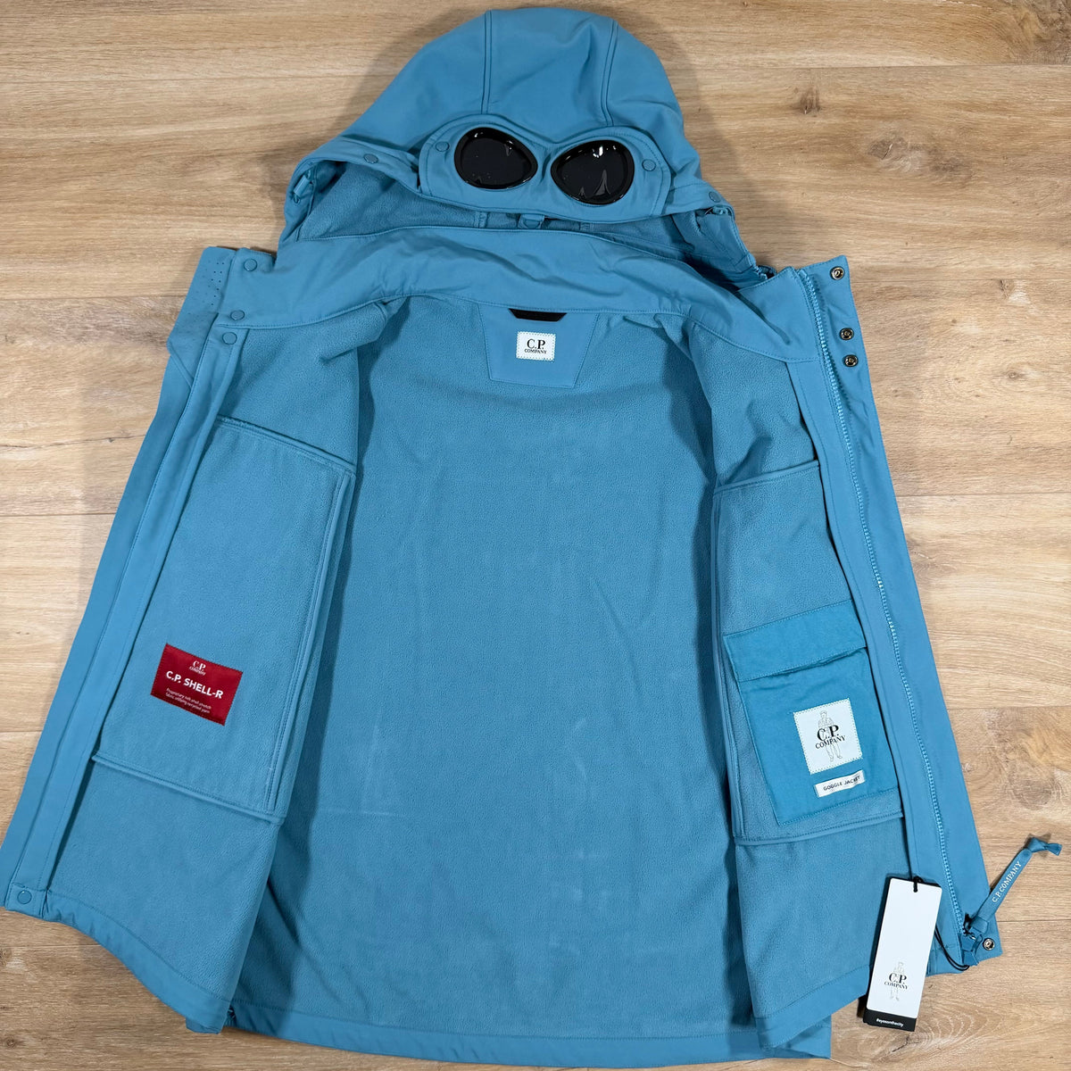 C.P. Company Shell-R Goggle Gilet in Riviera Blue