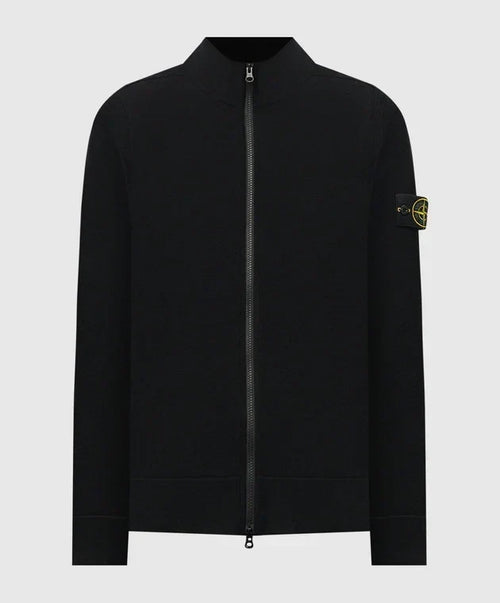 Stone Island Knit Full Zip Fleece In Black