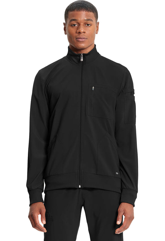 Cherokee Zip Front Rib Panel Scrub Jacket Men's