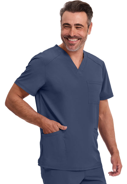 Cherokee Stretch V-Neck Scrub Top Men's