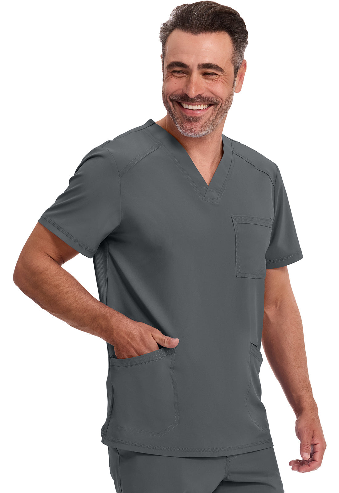 Cherokee Stretch V-Neck Scrub Top Men's