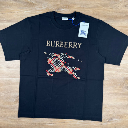Burberry Ryan Cross Stitch EKD T-Shirt in Black