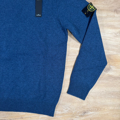 Stone Island Lambswool Crewneck Jumper in Steel Blue