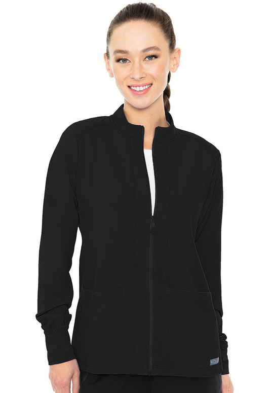 Med Couture Zip Front Warm-Up With Shoulder Yokes Women's