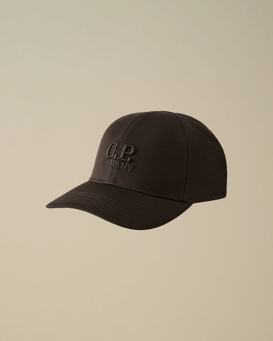 C.P. Company Gabardine Logo Cap in Black