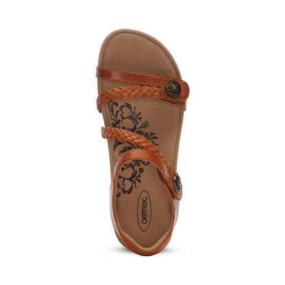 Aetrex Jillian Braided Quarter Strap Sandal Women's