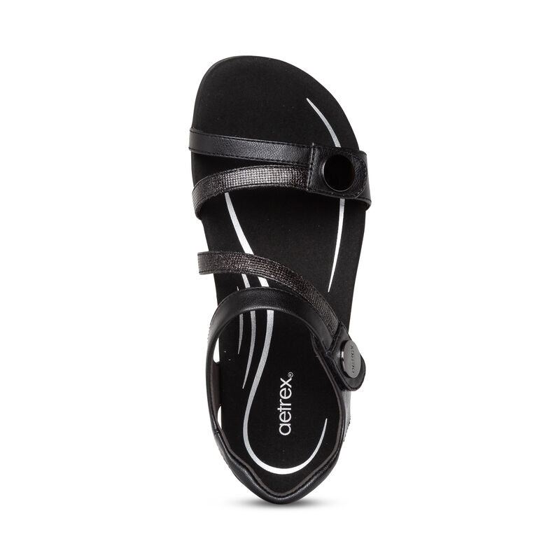 Aetrex Jess Adjustable Quarter Strap Sanadal Women's