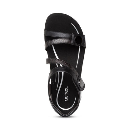 Aetrex Jess Adjustable Quarter Strap Sanadal Women's
