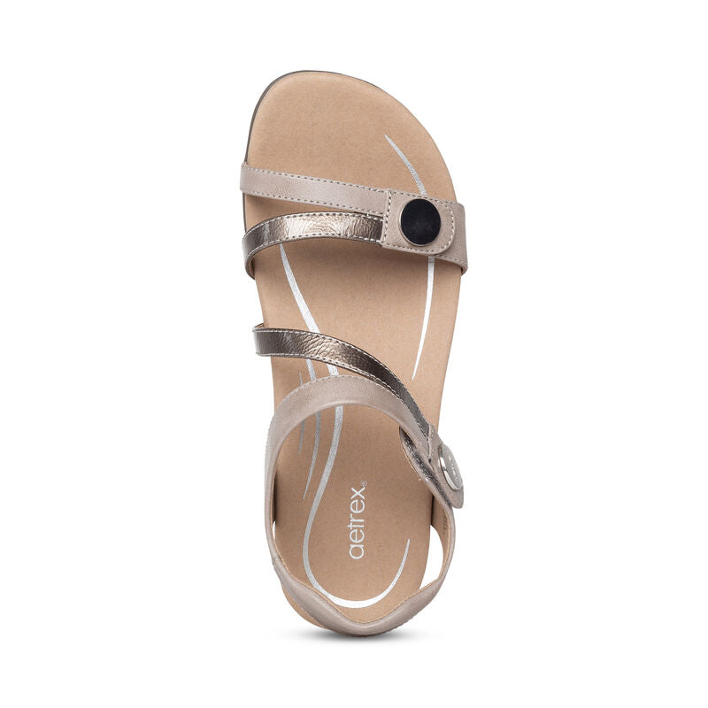 Aetrex Jess Adjustable Quarter Strap Sanadal Women's