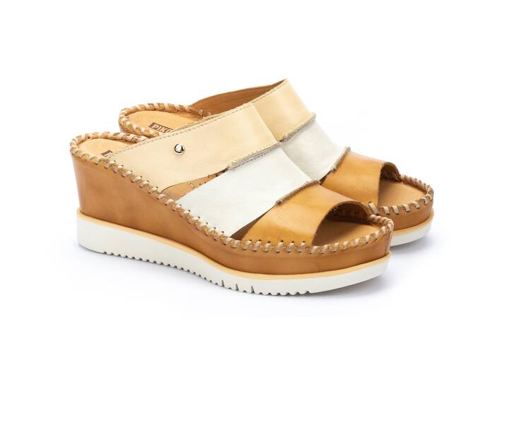Pikolinos Aguadulce Multicolor Leather Wedge Sandals Women's