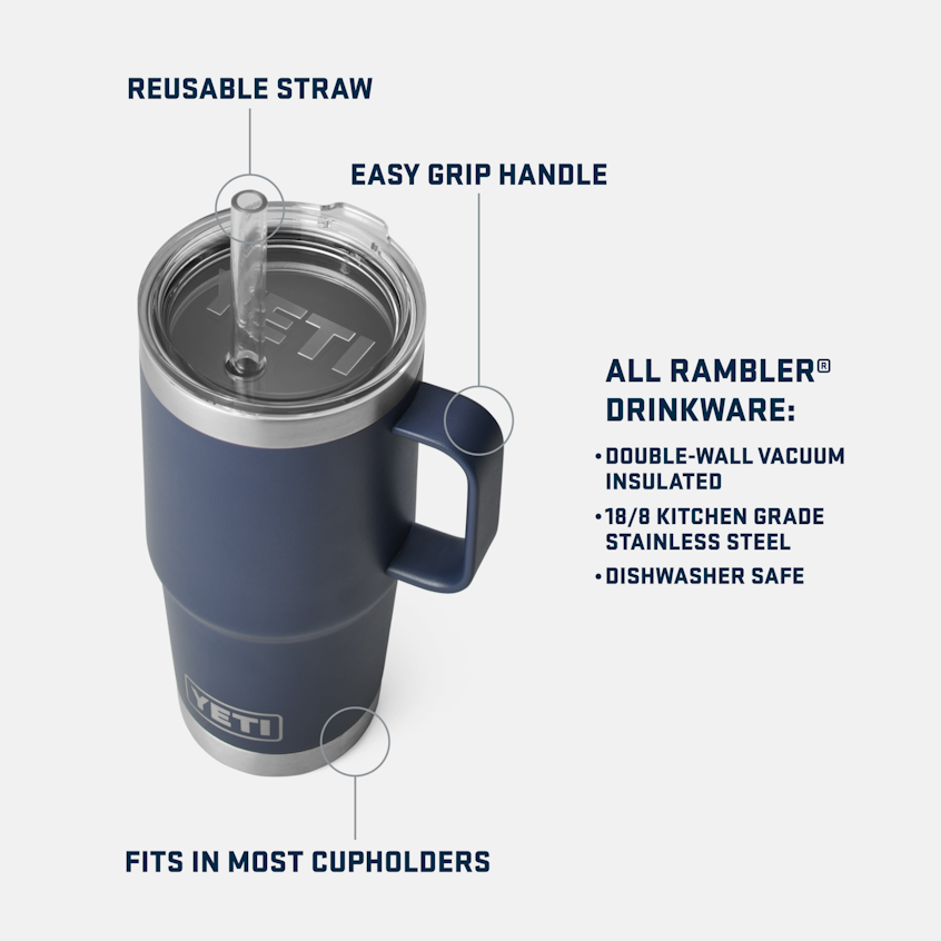 Yeti Rambler 25oz Straw Mug with Straw Lid