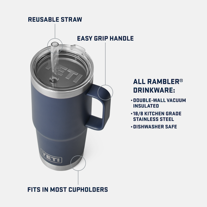 Yeti Rambler 25oz Straw Mug with Straw Lid