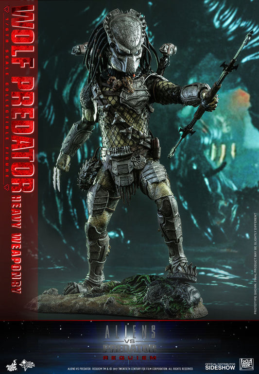 Aliens vs Predator 13 Inch Action Figure Movie Masterpiece 1/6 Scale - Wolf Predator Heavy Weaponry Hot Toys 903149