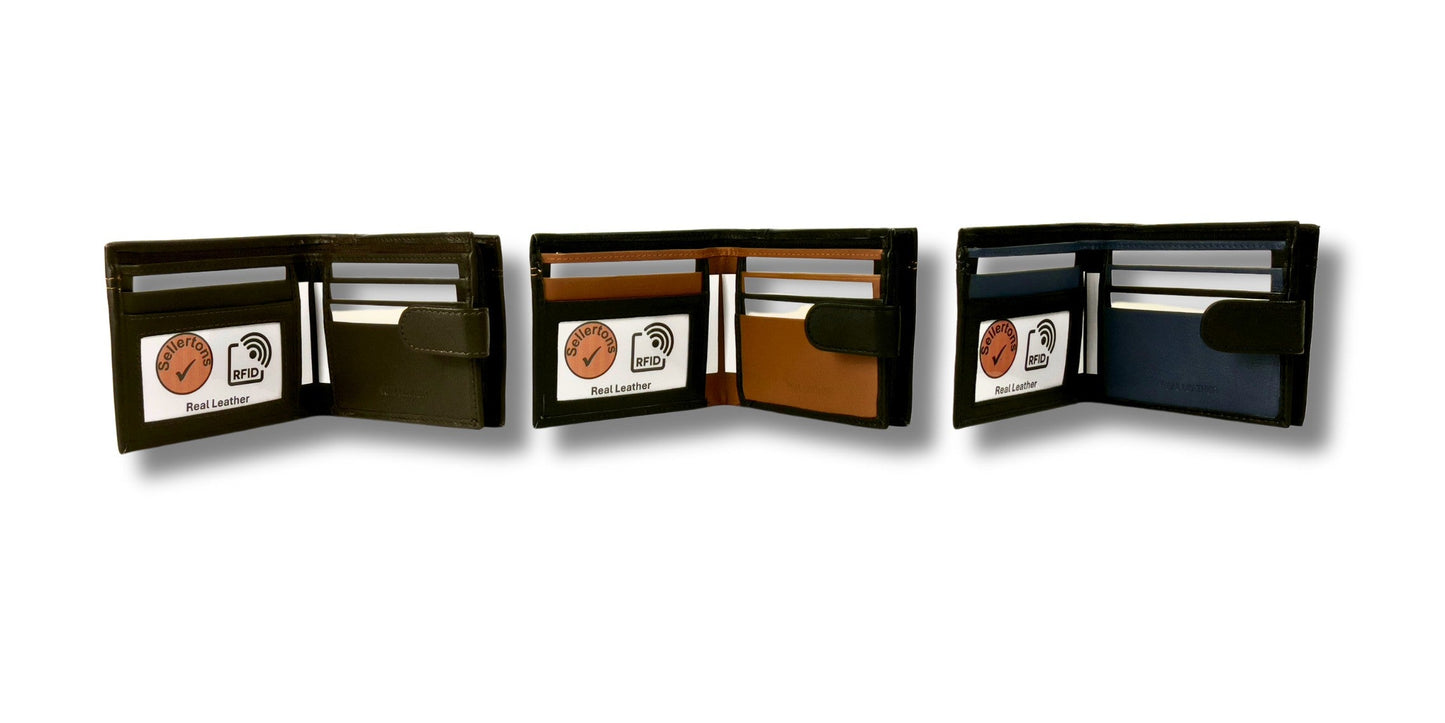 Men's RFID Real Nappa Leather Bifold Wallet