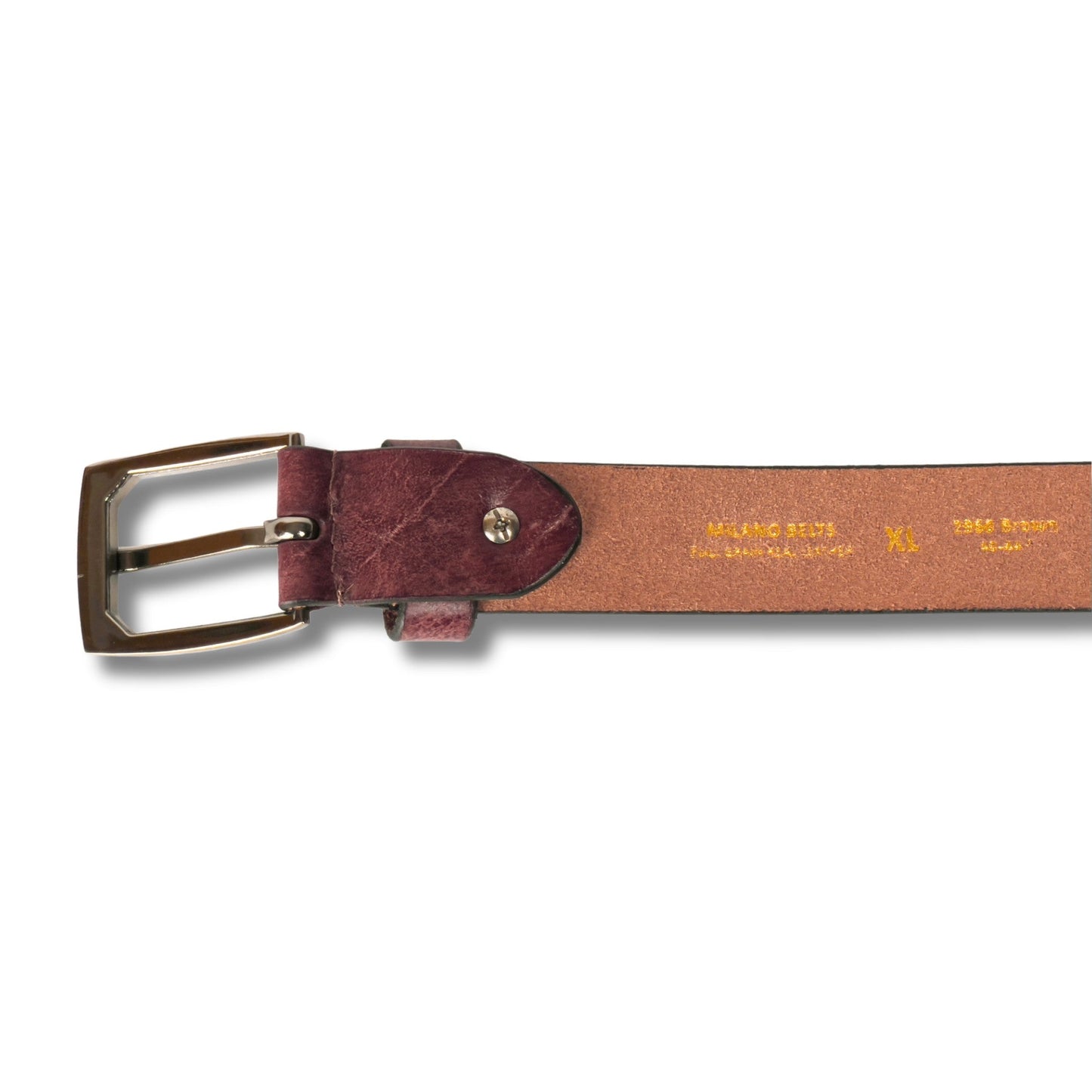 Full-Grain Real Leather Belt with Gunmetal Buckle