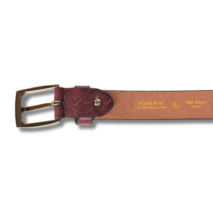 Full-Grain Real Leather Belt with Gunmetal Buckle