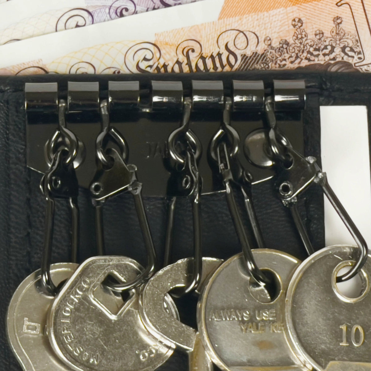 Unisex - Compact Real Leather Key Holder Wallet